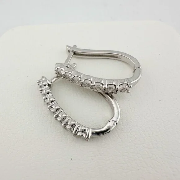 1/5 Carat Diamond Hoop Earrings - Picture 6 of 11